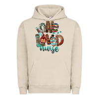 Pigment French Oak One Loved Nurse Urban Hoodie - FaDigitalArtStudio