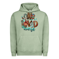 Pigment Oil Green One Loved Nurse Urban Hoodie - FaDigitalArtStudio