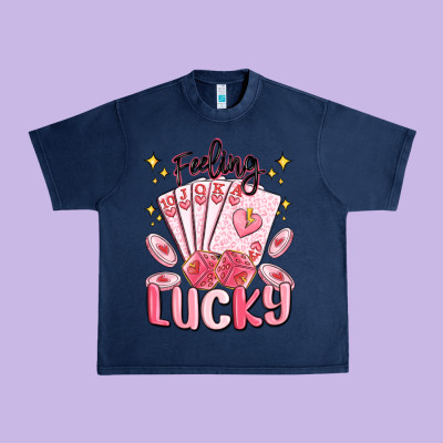 Feeling Lucky Urban Heavy Tee Designed By Maliassmallbusiness