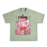 Oil Green feeling lucky Urban Heavy Tee - MaliasSmallBusiness