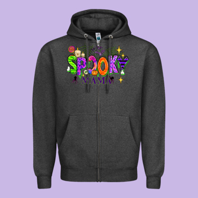 Halloween Spooky Mama Zipper Hoodie Designed By Texasbilliewilder