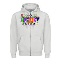 Dove Grey Halloween Spooky Mama Zipper Hoodie - texasbilliewilder