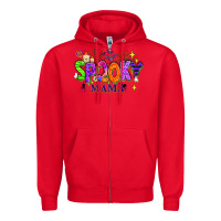 Red Halloween Spooky Mama Zipper Hoodie - texasbilliewilder