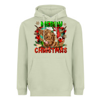 Matcha merry christmas cow Heavyweight Hoodie - CowGirlArtShop