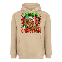 Mushroom merry christmas cow Heavyweight Hoodie - CowGirlArtShop