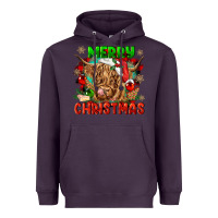 Plum merry christmas cow Heavyweight Hoodie - CowGirlArtShop