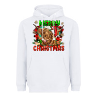 White merry christmas cow Heavyweight Hoodie - CowGirlArtShop