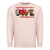 Pale Pink Let all that you do be done in love i corinthians Premium Sweatshirt - HowdyJamesFarm