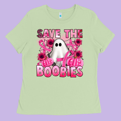 Save The Boobies Ladies Tee Designed By Artiststas