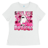 White save the boobies Ladies Tee - Artiststas