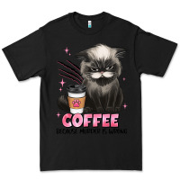 Black coffee because murder is wrong grumpy cat Premium Tee - JahusDesignShop