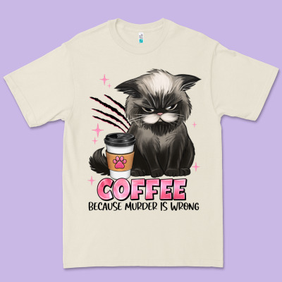 Coffee Because Murder Is Wrong Grumpy Cat Premium Tee Designed By Jahusdesignshop