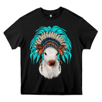 Black calf indian headdress Heavy Core Tee - JahusDesignShop