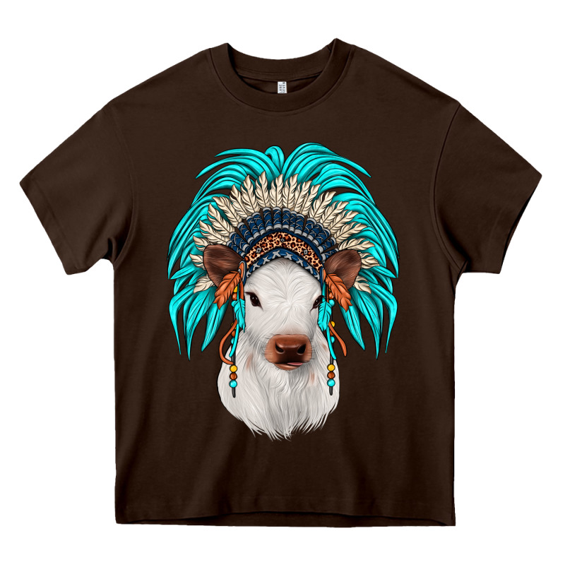 Calf Indian Headdress Heavy Core Tee by JahusDesignShop | Teevron