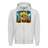 Dove Grey Cemetery with Ghost Cats Zipper Hoodie - texasbilliewilder