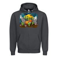 Smoke Cemetery with Ghost Cats Zipper Hoodie - texasbilliewilder