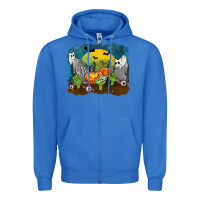 True Royal Cemetery with Ghost Cats Zipper Hoodie - texasbilliewilder