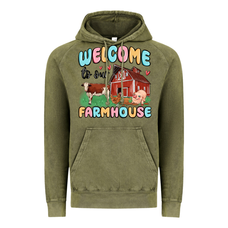 Welcome To Our Farmhouse Vintage Hoodie by MaliasSmallBusiness | Teevron