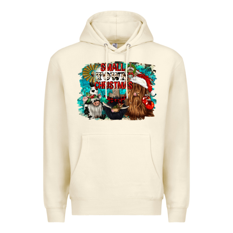 Small Town Christmas Premium Hoodie by CowGirlArtShop | Teevron