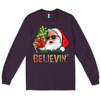 Plum Don't Stop Believing Santa Long Sleeve Tee - BundleAndBundleShop