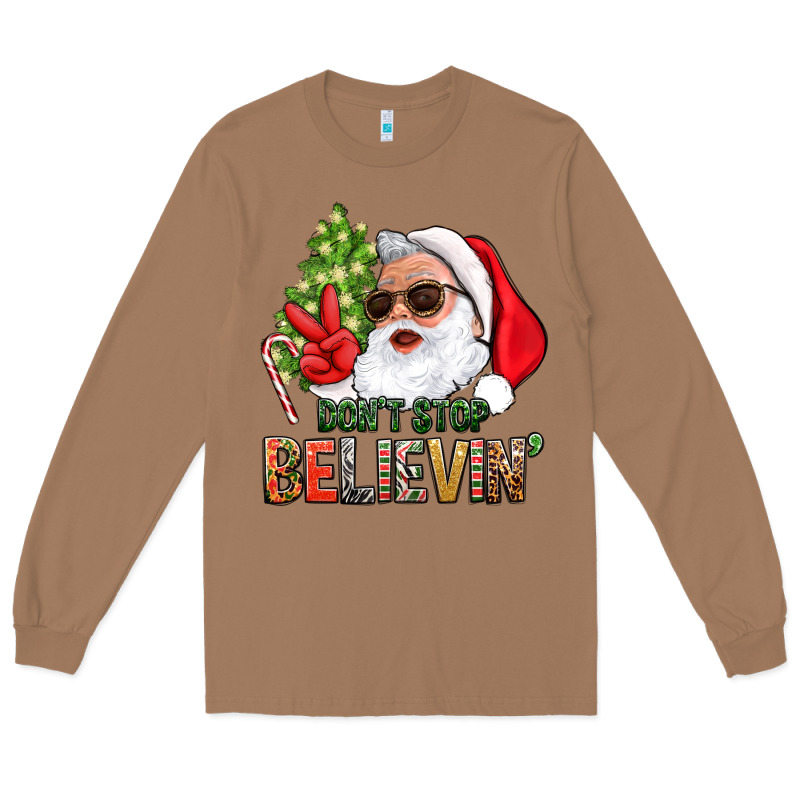 Don't Stop Believing Santa Long Sleeve Tee by BundleAndBundleShop | Teevron