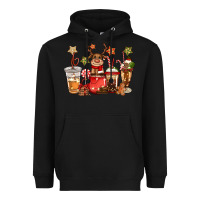 Black christmas reindeer coffee Heavyweight Hoodie - CowGirlArtShop