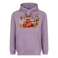 Lavender christmas reindeer coffee Heavyweight Hoodie - CowGirlArtShop