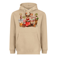 Mushroom christmas reindeer coffee Heavyweight Hoodie - CowGirlArtShop