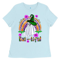 Baby Blue boo tiful ghost Ladies Tee - BundleAndBundleShop