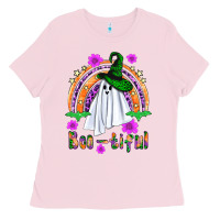 Bubblegum Pink boo tiful ghost Ladies Tee - BundleAndBundleShop