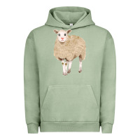 Pigment Oil Green sheep Urban Hoodie - FaDigitalArtStudio