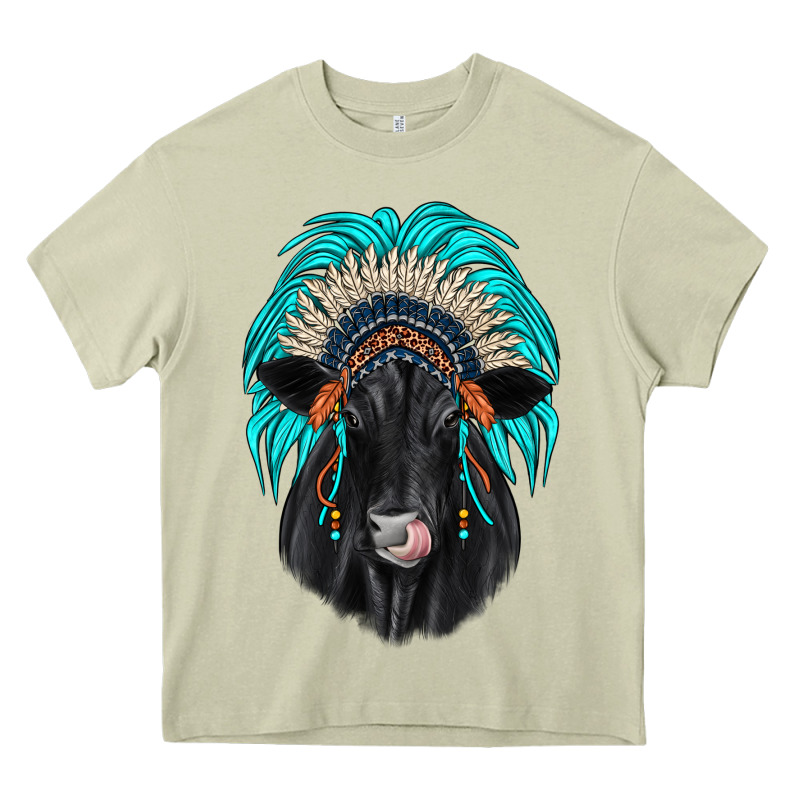 Black Angus Indian Headdress Heavy Core Tee by JahusDesignShop | Teevron