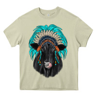 Mossy black angus indian headdress Heavy Core Tee - JahusDesignShop