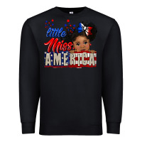Black little miss america black girl peekaboo Premium Sweatshirt - CowGirlArtShop