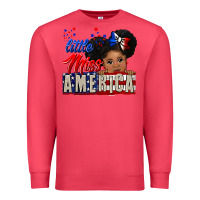 Cardinal little miss america black girl peekaboo Premium Sweatshirt - CowGirlArtShop
