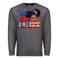 Charcoal Heather little miss america black girl peekaboo Premium Sweatshirt - CowGirlArtShop