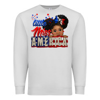 Dove Grey little miss america black girl peekaboo Premium Sweatshirt - CowGirlArtShop