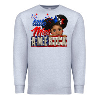 Heather Grey little miss america black girl peekaboo Premium Sweatshirt - CowGirlArtShop