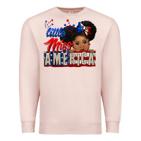 Pale Pink little miss america black girl peekaboo Premium Sweatshirt - CowGirlArtShop
