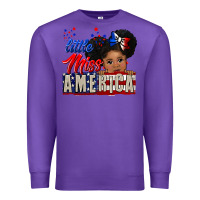 Purple little miss america black girl peekaboo Premium Sweatshirt - CowGirlArtShop
