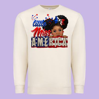 Little Miss America Black Girl Peekaboo Premium Sweatshirt Designed By Cowgirlartshop