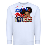 White little miss america black girl peekaboo Premium Sweatshirt - CowGirlArtShop