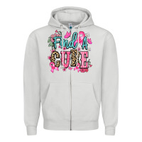 Dove Grey find a cure Zipper Hoodie - NancyCooperArtShop