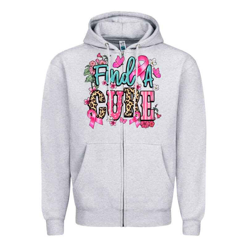 Find A Cure Zipper Hoodie by NancyCooperArtShop | Teevron