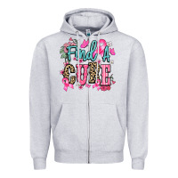 Heather Grey find a cure Zipper Hoodie - NancyCooperArtShop