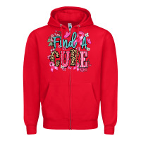 Red find a cure Zipper Hoodie - NancyCooperArtShop