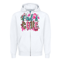 White find a cure Zipper Hoodie - NancyCooperArtShop