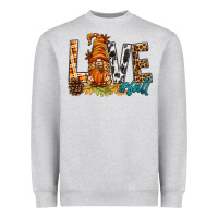 Heather Grey Love Fall Gnome Heavyweight Sweatshirt - BundleAndBundleShop