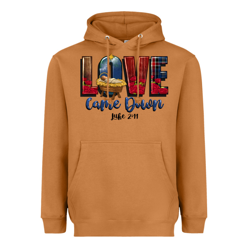 Love Came Down Luke 2 11 Heavyweight Hoodie by CowGirlArtShop | Teevron