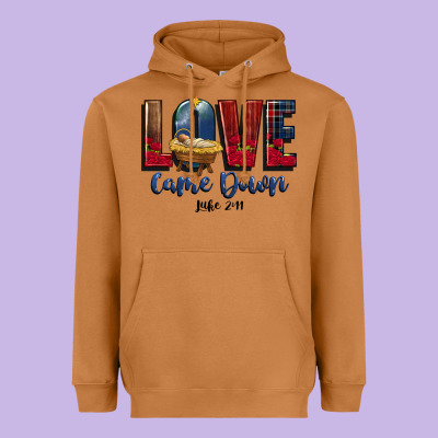 Love Came Down Luke 2 11 Heavyweight Hoodie Designed By Cowgirlartshop